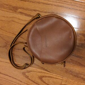 Portland Leather large round/circle bag in Honey